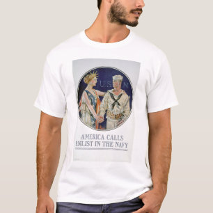 T-shirt Des appels de l'Amérique - enrôlez dans la marin