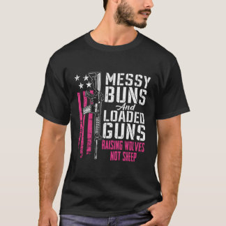 T-shirt Des Armes À Feu Chargées Élevant Des Loups Pas Mou
