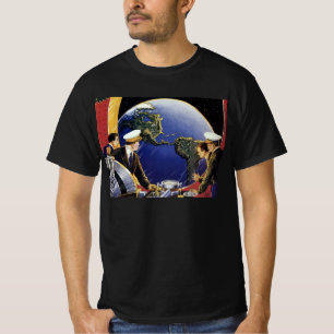 T-shirt Des astronautes de science-fiction vintages orbite