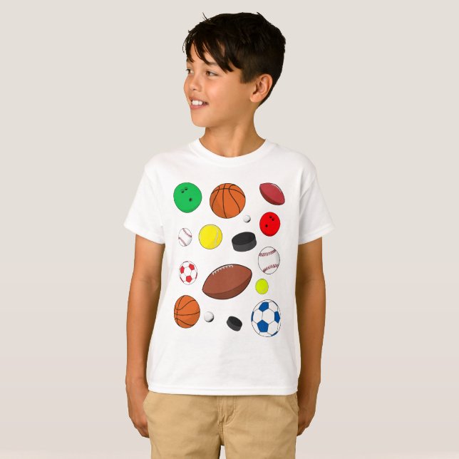 T-shirt Des balles de sport colorées (Devant entier)