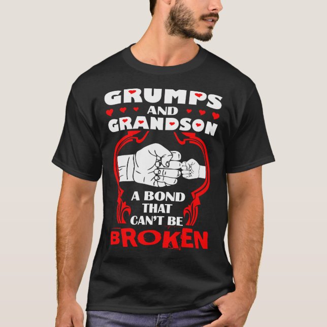T-shirt Des bougons et le lien de petit-fils qui (Devant)