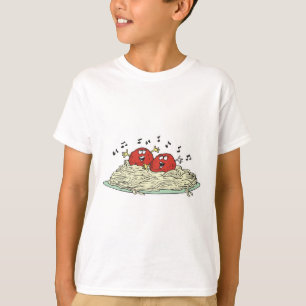 T-shirt des boulettes de viande chantant sur des spaghetti