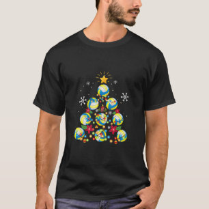 T-shirt des cadeaux d'arbre de Noël de volley-ball