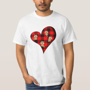 T-shirt Des castors mignons dans un coeur avec du bison