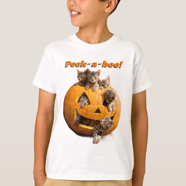 T-shirt Des chatons à Jack-o-Lantern (Devant)