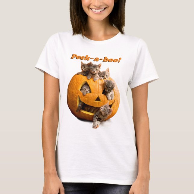 T-shirt Des chatons à Jack-o-Lantern (Devant)