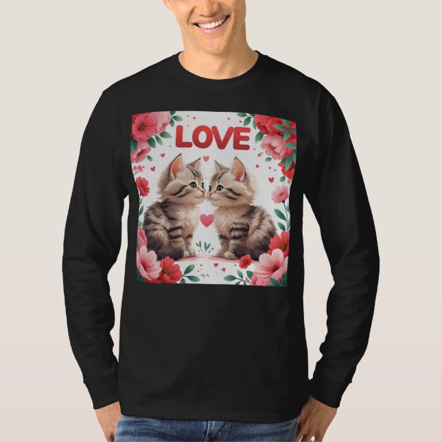 T-shirt Des chatons amoureux un amour doux (Devant)