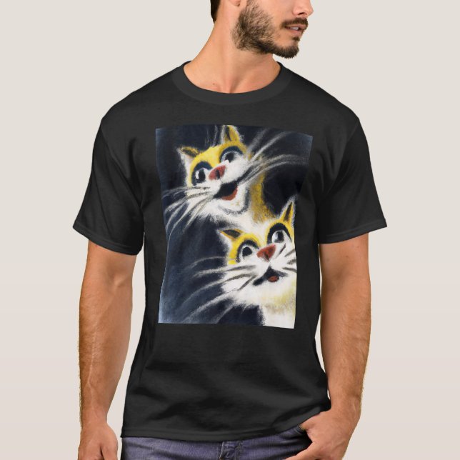 T-shirt Des chatons soyeux deux chats blancs (Devant)