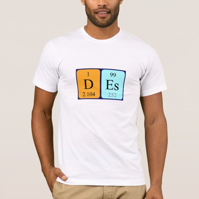 T-shirt Des chemise de nom de table périodique (Devant)