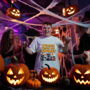 T-shirt Des Choses Étrangères Se Produisent - Chat Hallowe