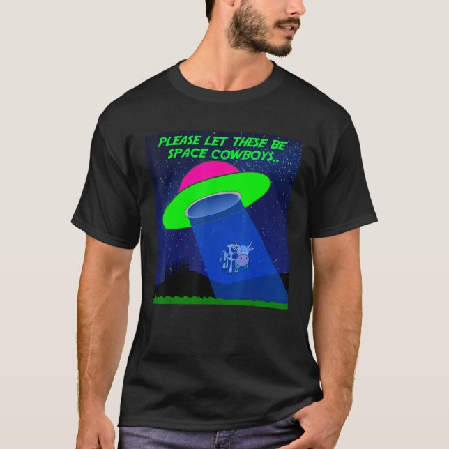 T-shirt Des Cow-Boys Spatiaux Aliens Faisaient Sauter Une  (Devant)
