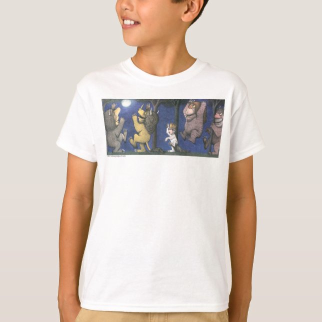 T-shirt Des créatures sauvages et Max dansant au clair de  (Devant)