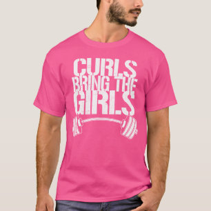 T-shirt Des Curles Branchées Apportent Les Filles Barbell