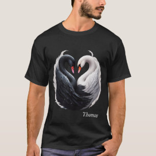 T-shirt Des cygnes élégants qui forment un coeur ensemble.