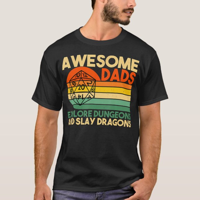 T-shirt Des Dads Impressionnants Explorez Dungeons Dm Rpg  (Devant)