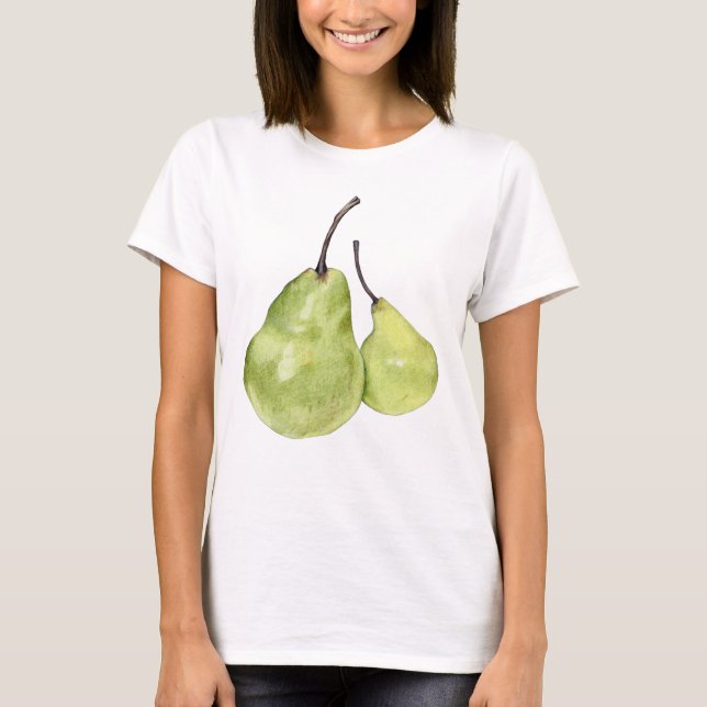 T-shirt des dames aux deux poires vertes (Devant)