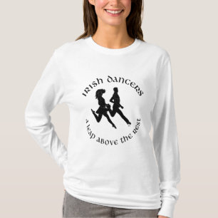 T-shirt Des danseurs irlandais à claquettes sautent en sil