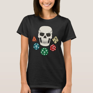 T-shirt Dés de jeu de société Crâne Jolly Roger Drapeau pi