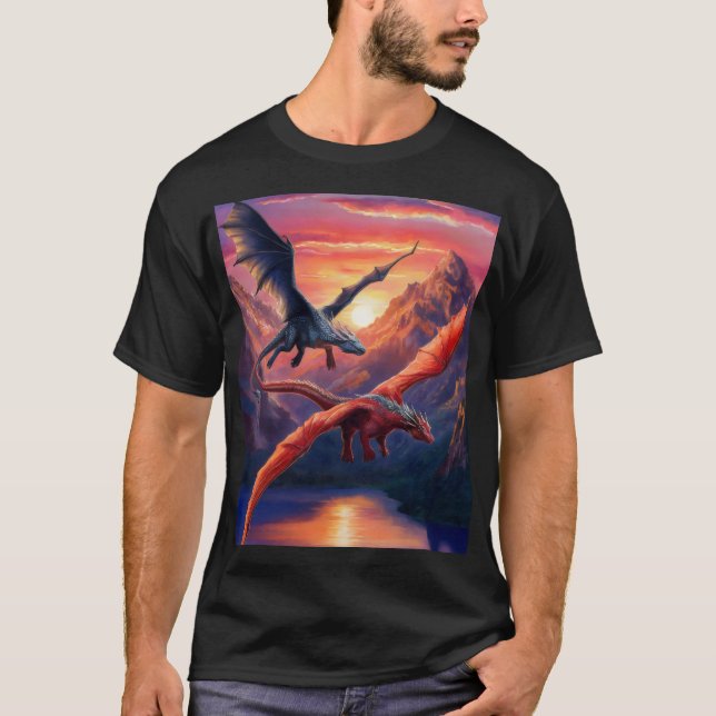 T-shirt Des dragons volants. (Devant)