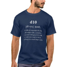 Dés drôles D10 Définition avec texte blanc jeu