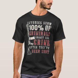 T-shirt Des études montrent que 100 criminels commettent m