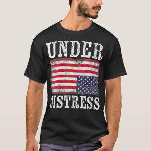 T-shirt Des Femmes À L'Encontre Du Drapeau Américain Sous 
