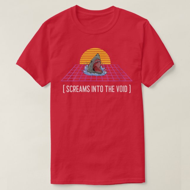 T-shirt Des Femmes Crient Dans Le Vide Shark Stressed Funn (Design devant)