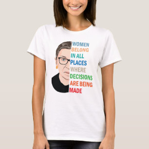 T-shirt Des Femmes Dans Tous Les Endroits Ruth Bader Ginsb