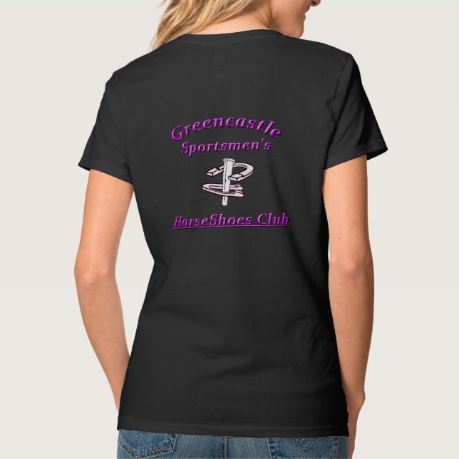 T-shirt Des femmes en fer à cheval à col blanc (Dos)