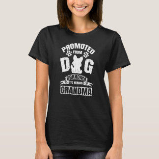 T-shirt Des Femmes Promues De Grand-Mère De Chien À Grand-