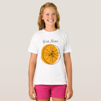 T-shirt des filles Citrus Orange Name