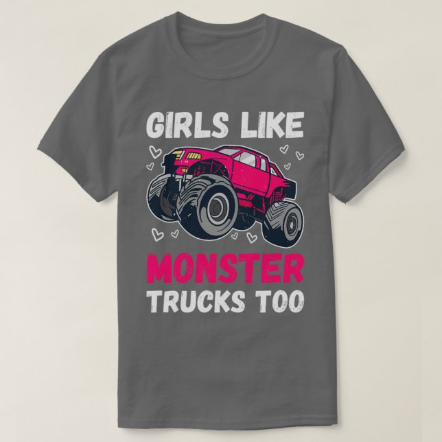 T-shirt Des Filles Comme Des Camions Monster Aussi II (Design devant)