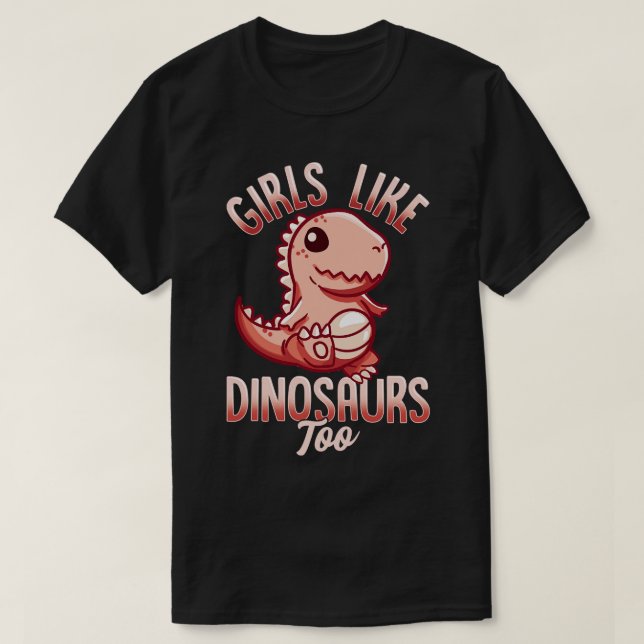 T-shirt Des Filles Comme Les Dinosaures Trop De Paléontolo (Design devant)