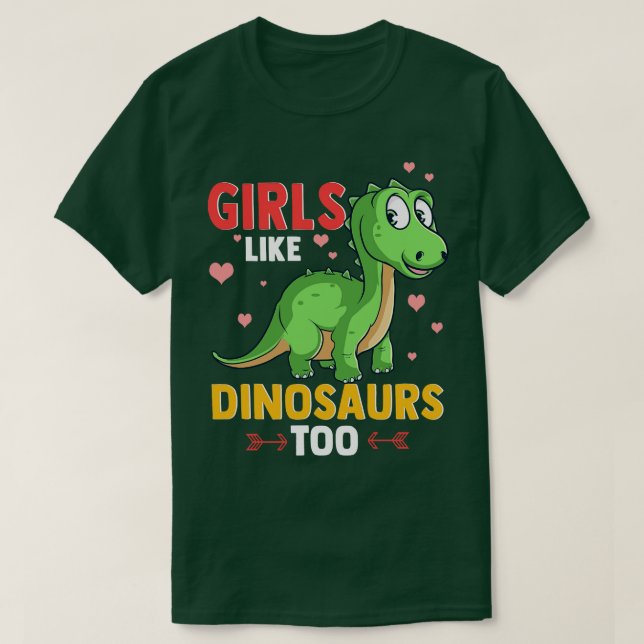 T-shirt Des Filles Comme Les Dinosaures Trop Mignonnes Pal (Design devant)