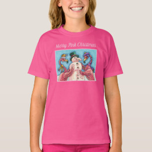 T-SHIRT DES FLAMANTS ROSES ROSES FABRIQUENT DE LA NEIGE, D