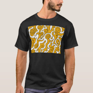 T-shirt Des Flèches Et Des Vagues Jaunes Et Blanches. Patt