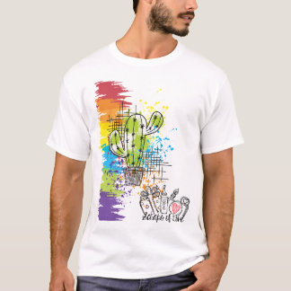 T-shirt Des fragments de Cactus colorés d'amour