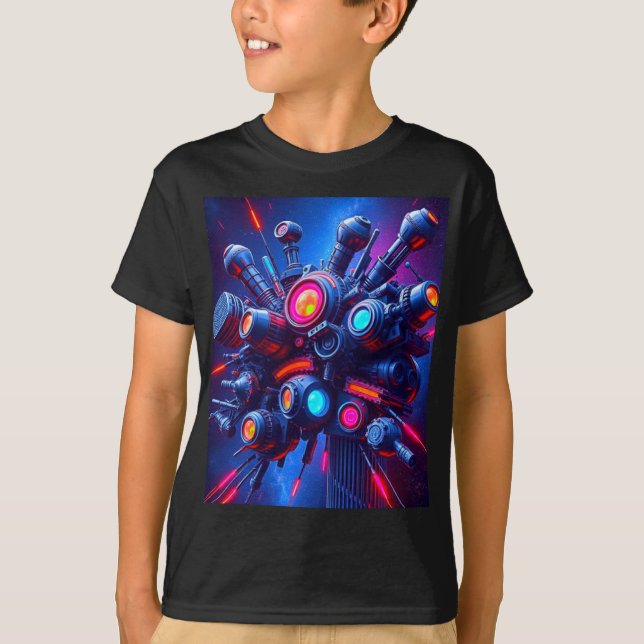 T-Shirt des Garçons de la technologie futuriste (Devant)