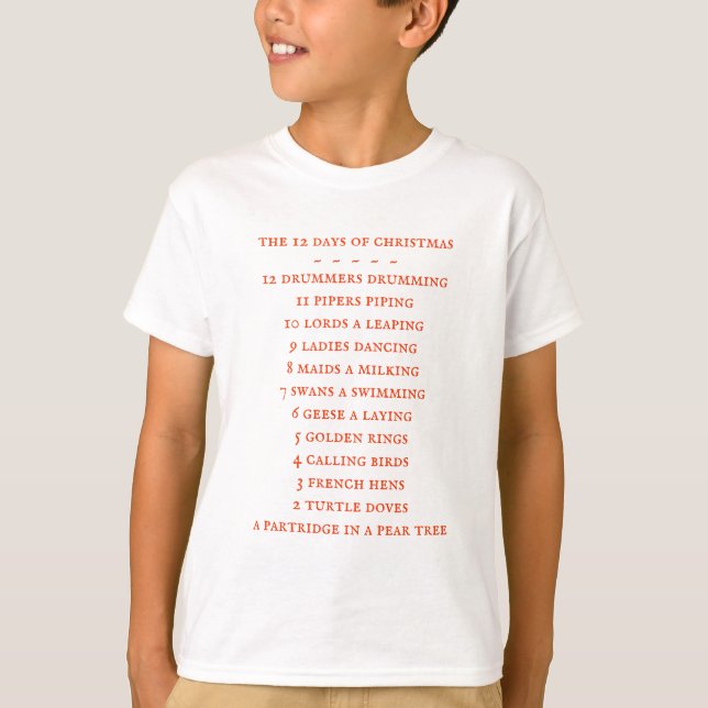 T-shirt des garçons LYRICS 12 JOURS (Devant)