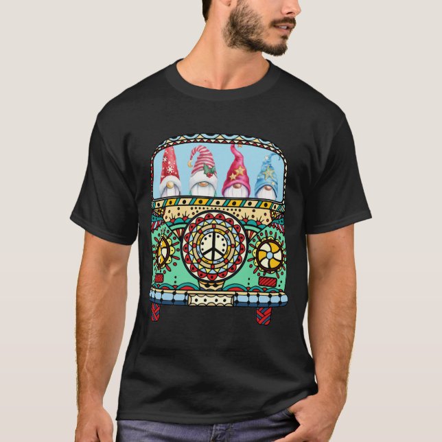T-shirt Des gnomes hippies amusants conduisant le véhicule (Devant)