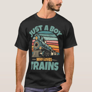 T-shirt Des gosses juste un garçon qui aime les trains drô