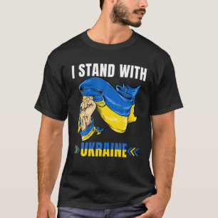 T-shirt Des Hommes Avec L'Ukraine L'Ukrainien Soutient L'U