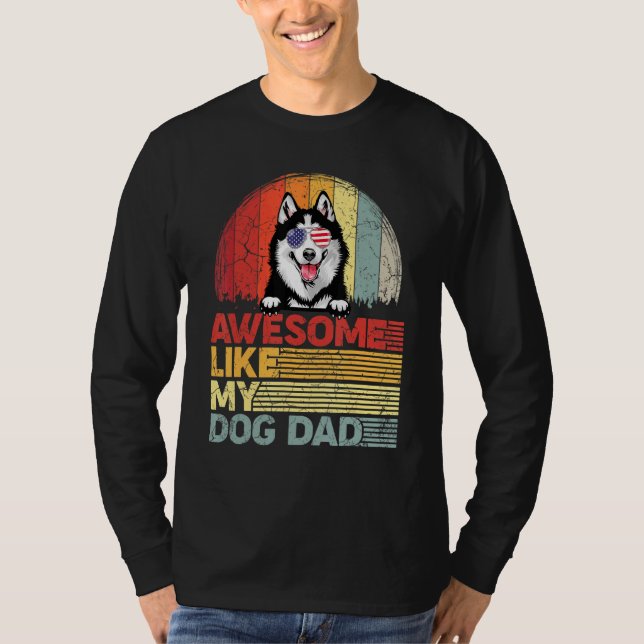 T-shirt Des Hommes Perturbés Sibérien Husky Awesome Comme  (Devant)