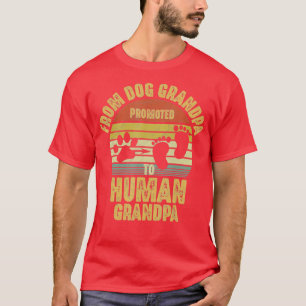 T-shirt Des Hommes Promus De Grand-Père De Chien À Grand-P
