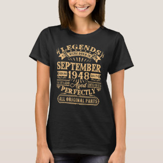 T-shirt Des Légendes De 74 Ans Sont Nées En Septembre 1948