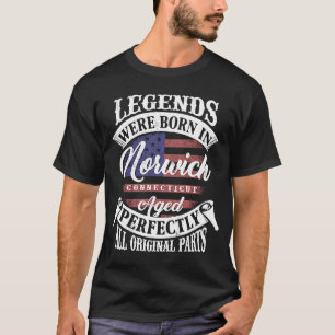 T-shirt Des Légendes Sont Nées À Norwich Connecticut Vinta