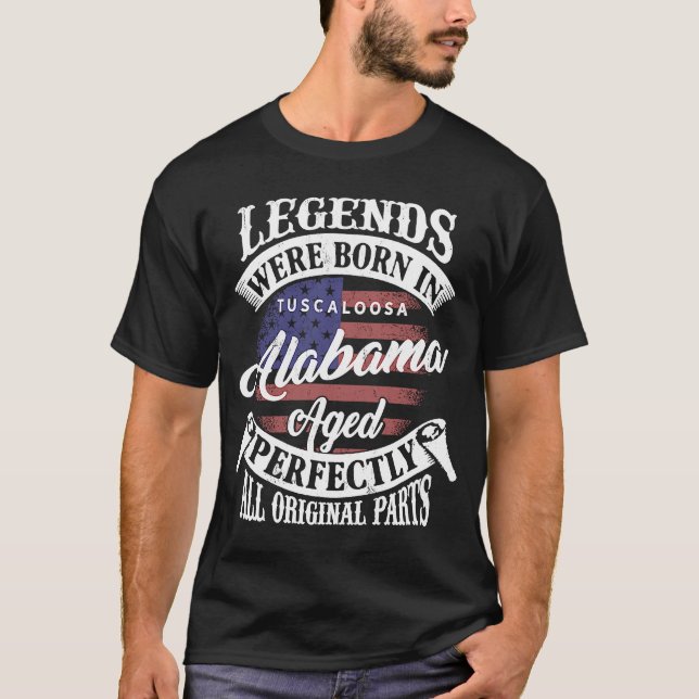 T-shirt Des Légendes Sont Nées À Tuscaloosa Alabama Classi (Devant)