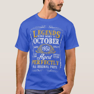 T-shirt Des Légendes Sont Nées En Octobre 1952 Bir, 70 Ans