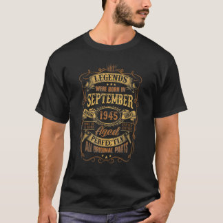 T-shirt Des Légendes Sont Nées En Septembre 1945 77ème Ann