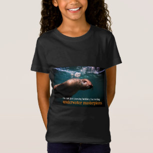 T-Shirt Des lions de mer soufflant des bulles sous l'eau